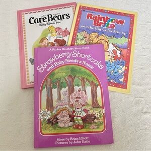 Bundle of 3 Vintage storybooks, Strawberry Shortcake, Care Bears & Rainbow Brite